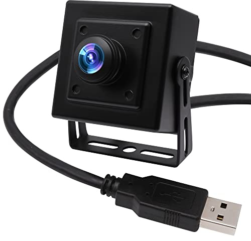 ELP 16MP Wide Angle USB Camera with Box Housing 180degree Fisheye Webcam IMX298 Mini UVC USB2.0 4K Web Camera for Computer Industrial Video PC Camera Robot Home Surveillance 3D Printer Baby Camera