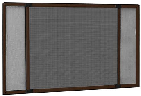 JUNZAI Mosquitera Extensible para Ventanas, Tela Mosquitera, Ventana Mosquitera, Persianas Mosquiteras, Red Mosquitera, Cortina Mosquitera, marrón (75-143) x50 cm