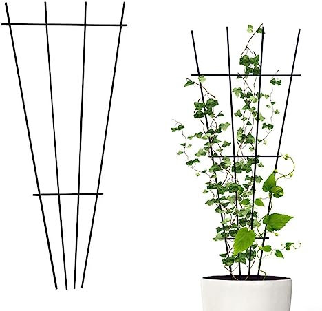 2PCS Plant Support Stakes Metal Trellis For Potted Climbing Plants, Plant Support Frame For Garden Flowers Vine Ivy Tomato Peony Monstera Hydrangeas Roses Vegetables