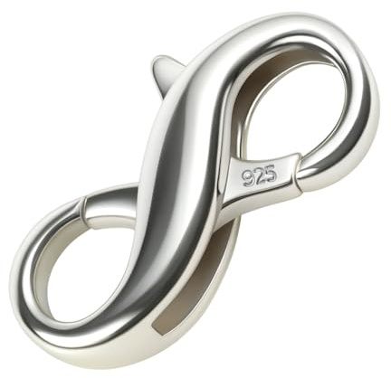 My-Bead karbinhake 925 sterlingsilver dubbel karbinhake 14 mm Infinity kedjelås för kedjor armband ersättning reparation och gör-det-själv-smyckeslås