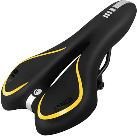 Bequemer Fahrradsitz für Herren und Damen, wasserdichter Fahrradsitz, atmungsaktiver Mountainbike-Sattel, Gel-Fahrradsattel für MTB, BMX, Rennrad, Stadtfahrräder, Heimtrainer (gelb)