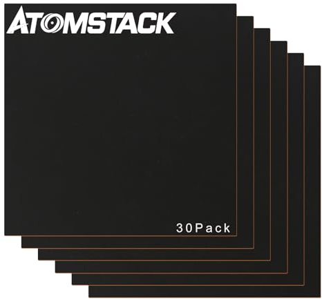ATOMSTACK 30 Stück Lasergravur Laserschneiden von Holzplatten doppelseitig gefärbtes schwarzes MDF-Sperrholz, Dicke 3 mm, 300 * 300 mm, für Gravur, Schnitztechniken, Malerei und Dekoration