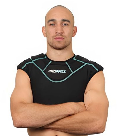Gilet de Rugby PROPADZ pour Adultes avec épaulières – Homologué World Rugby, épaulières modulaires en Gel, Protection légère et Respirante pour Tous Les Niveaux
