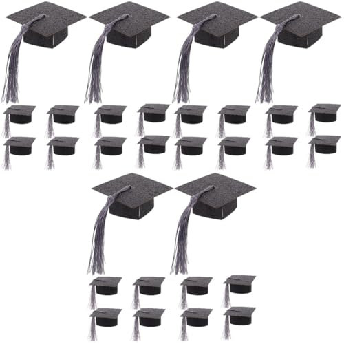 Hohopeti 30pcs Graduation Cap Decorations Funny Wine Goblet Covers for Class Gifts Prom Party Decor