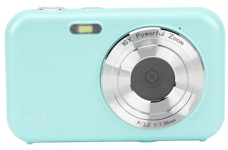 Digitalkamera, 1080P 44 MP HD Kompaktkamera, 2,4 Zoll Bildschirm, 16 facher Digitalzoom, Anti Shake, Tragbare Reise Kompaktkamera für Teenager, Studenten, Anfänger (Green)