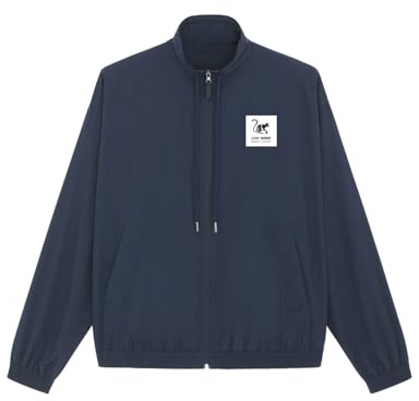 Surf Monkey Wasserdichte Herrenjacke - Reißverschluss - atmungsaktive Windjacke - recyceltes Polyester (Marineblau, L)
