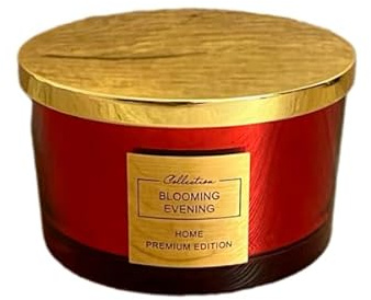 1 kg langanhaltende Aromatische Kerze Home Premium Edition Metallic 3 Dochte Kerze - Blühender Abend