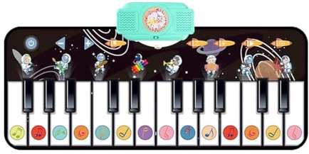 Baoblaze Boden-Klaviermatte für Kleinkinder mit 8 Instrumenten, Geräuschen, Musik, Tanz, Touch, Spielmatte für 1 2 3 4 5 Jahre alte Jungen, Mädchen, Erwachsene, Weltall