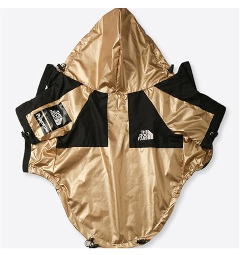 Hundebekleidung Regenmantel für kleine und große Hunde, Windjacke, Windbreaker, Französische Bulldogge, Hoodie für Hunde, Jacke, Chihuahua, Braun, Größe S