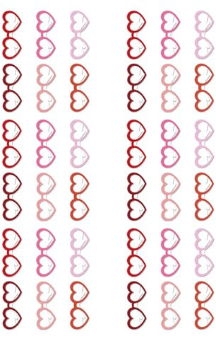 Yilingjc 36pcs Occhiali a forma di cuore per San Valentino Decorazioni Occhiali di Carta per Foto Puntelli Festival Feste Accessori