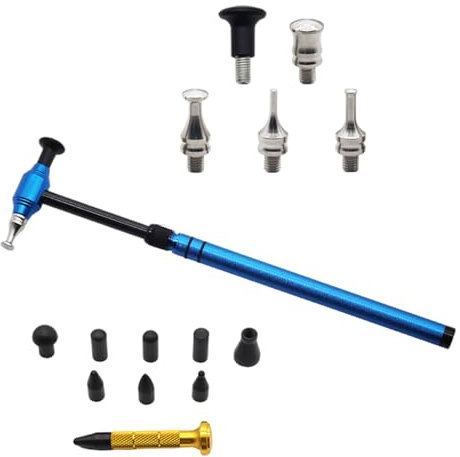 Fhkpsqkcn Juego de martillo de reparación de carrocería y bolígrafo adecuado para trabajos de carrocería sin costuras fijación rápida restauración aluminio