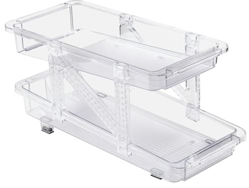 Wylnsie Doppelstufen-Dosenorganizer mit einstellbarer Breite, Auto-Rolling Getränkespender für den Kühlschrank, Ideal für Küche, Vorratskammer und Schränke