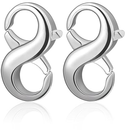 2 Pcs Lobster Clasps for Jewellery Making,Bracelet Clasps and Closures Double Opening Silver,Necklace Clasp,Jewellery Clasp,for DIY Necklace Making Jewelry Findings Jewelry Repair Kit