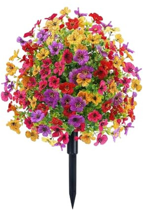 Plantas Falsas para Exterior Ramo Floral Estacado Resistente UV Decoración