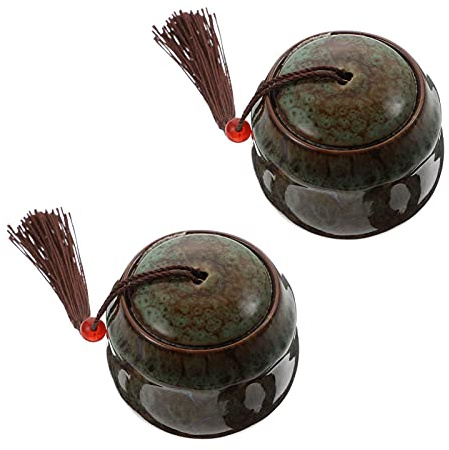 POPETPOP 2 piezas Cajas de Almacenamiento Selladas de Cerámica para Velas Porcelana Verde para Decoración y de Fabricación de Velas para Hogar