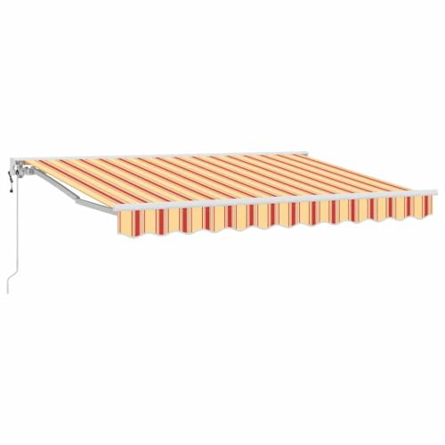 vidaXL Toldo Retráctil Multicolor 350 x 200 cm Aluminio y Tela, Toldo Semi-Cassette Moderno para jardín y terraza, Rectangular, diseño Flexible, fácil de Instalar y versátil