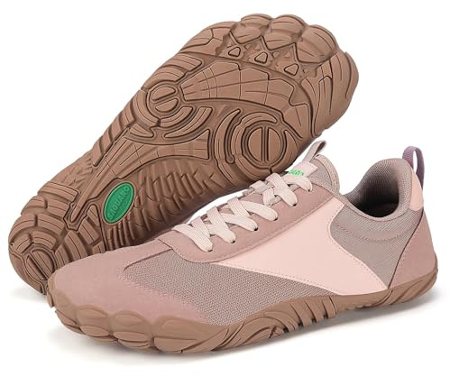 SAGUARO Zapatillas Barefoot Mujer Ligera Zapatos Minimalistas Hombre Transpirable Sneakers Barefoot Antideslizante Calzado Descalzos Interior Exterior, Rosa, 38