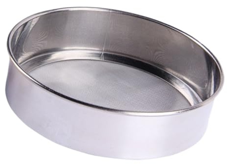 DIYEAH Setaccio Farina Acciaio Inossidabile Mesh con Maglia Fine Rotondo per Cucina e Dolci Setaccio Zucchero Velo per Pane Pizza e Dolci Manico Ergonomico Fibbia