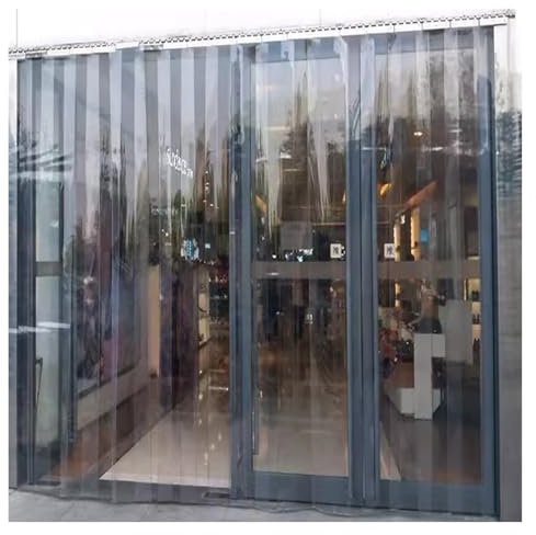 Kit de cortina de PVC impermeable para contraventana de huracán para supermercados y almacenes (1 m, 0,9 x 2,5 m), fácil instalación y diseño duradero