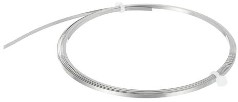 QUARKZMAN Alambre Plano De Calentamiento De Nicrom 9.5 Pies (3 Metros) x 0.2mm x 2mm Alambre De Alta Temperatura Para Elementos De Calefacción, Manualidades DIY, Negro Y Plateado | De Nicrom, Alambre De Alta Temperatura, 0.2mm x 2mm, Para Elementos De Calefacción Manualidades DIY