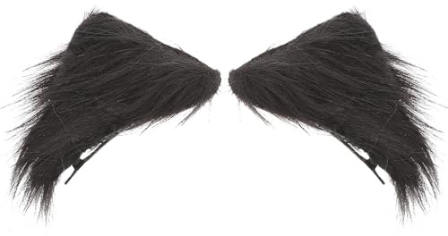 SUPVOX Katzenohren Haarspangen für Mädchen Haarclips aus Hautfreundlichem Material Schwarze Cosplay Haarschmuck für Halloween Karneval und Fotografie