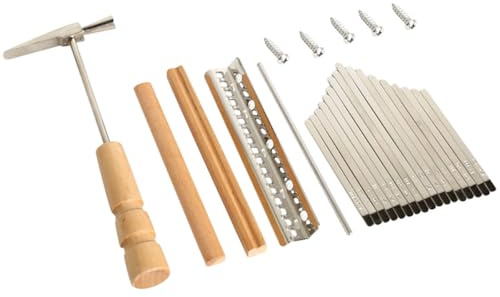 Alipis Handgefertigtes Kalimba Selbstgemacht Satz mit 17 Metalltasten und Holzbrücke Langlebiges Daumenklavier Ersatzteil für Selbstgemacht Reparatur und Geschenk