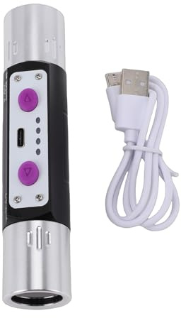 Brrnoo Linterna UV de Doble Cabezal 365 Nm 395 Nm 254 Linterna Detectora Multifuncional Evaluación Profesional de Piedras Preciosas con Aleación de Aluminio de Alta Potencia de