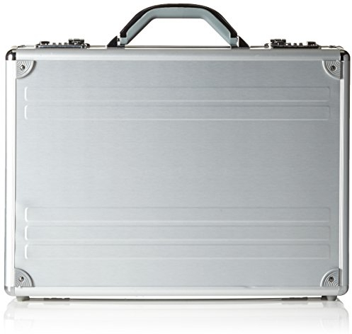 ALUMAXX 45131 Laptop-Attaché-Koffer Kronos aus silbernen Aluminium, Aktenkoffer mit 17'' Laptop-Fach, Dokumentenkoffer ca. 34,5 x 46 x 12 cm, Attachekoffer Silber