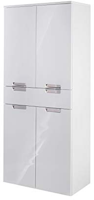 Schildmeyer Hochschrank Rilana 700861, weiß glanz, 159 x 65 x 35 cm