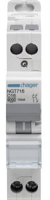 disjoncteur hager - 1 phase + neutre - 25a - 6ka - courbe d - vis / vis