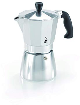 GEFU Espressokocher LUCINO, 3 Tassen | Klassischer Aluminium-Kocher für aromatischen Espresso | Für Gas-, Elektro- & Ceranherd | Hitzebeständiger Griff