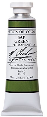 M. Graham 30ml Tube Oil Paint, Sap Green, Permanent
