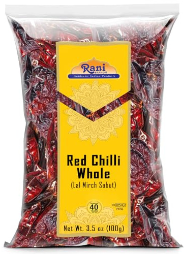 Rani Chilli Whole (Lal Mirch Sabut) 3.5oz (100g) ~ All Natural | Vegan | No Colors | Gluten Friendly | NON-GMO | Kosher