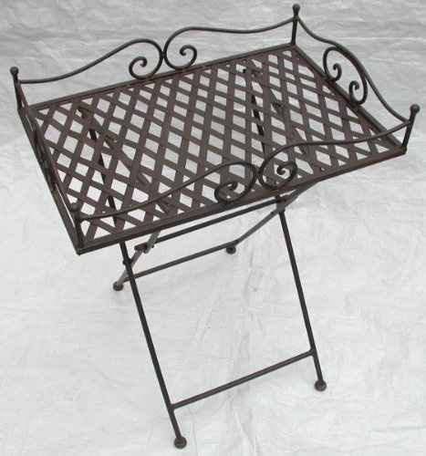 Klapptisch, Beistelltisch Eisen braun Landhaus, 60x40x35 cm