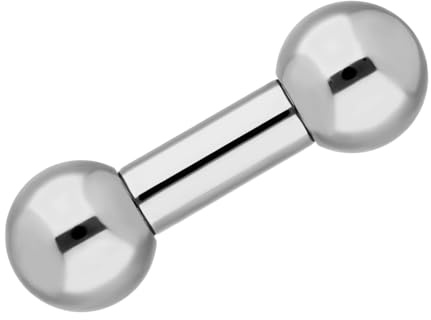 Treuheld® Piercing Stab Silber - Dick - Chirurgenstahl - Barbell Hantel in 48 Größen