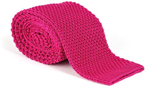 Fabliot - Corbata de punto 100% seda, fabricada en Italia fucsia Talla única