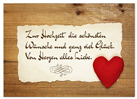 Einladungskarten Manufaktur Hamburg Glückwunsch-Karte zur Hochzeit mit Umschlag/Rustikale Liebe Vintage/Hochzeitskarte/Glückwunsch Karte