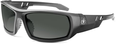 Ergodyne Skullerz Odin Polarized Safety Glasses- Matte Black, Smoke Lens