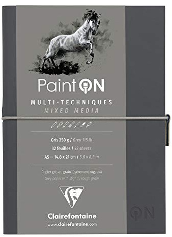 Clairefontaine 975184C Skizzenheft Paint'On 32 Blatt 250g Grau