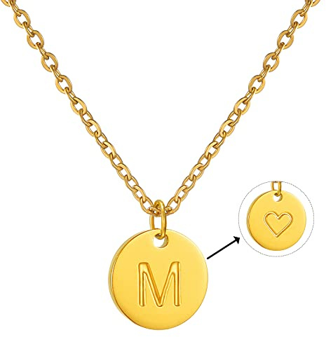 AFSTALR Damen Initialen Kette Buchstaben Anhänger Gold/Rosegold/Silber Kette mit Herzen Geburtstagsgeschenk für Mädchen