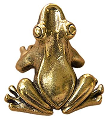 Ericetion Rétro Cuivre Grenouille Ornement Miniature Métal Laiton Laiton Animal Patient Thé Pein Décor Zen Yoga Grenouille Jardin Figurine Statue