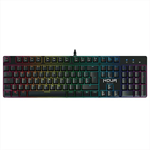 Noua Raid Tastiera Meccanica Gaming Switch Ottici RGB ITA 105 Tasti | Anti-ghosting, USB, 12 Tasti Multimediali, Retroilluminazione RGB Software, Antiscivolo