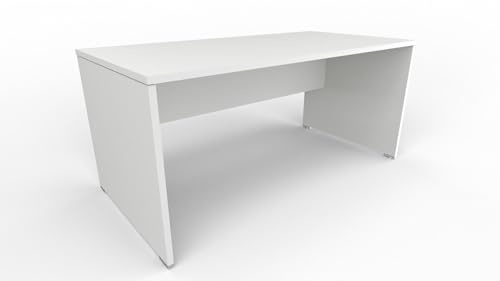 FBasic Schreibtisch aus Holz - Farbe Weiß - 160x80x74