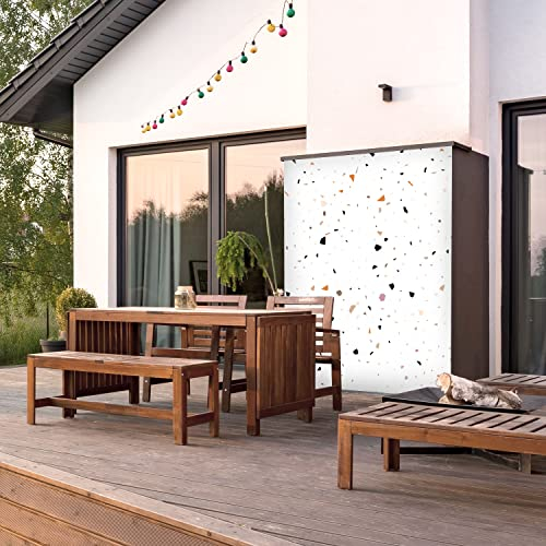 dedeco Outdoor-Rückwand Dekor Wand für Garten, Terrasse, als Außenfassade Paneel Motiv: Stein V7, 250 x 100 cm, wasserfest, robust, als Wandverkleidung aus Aluminium, einfach renovieren