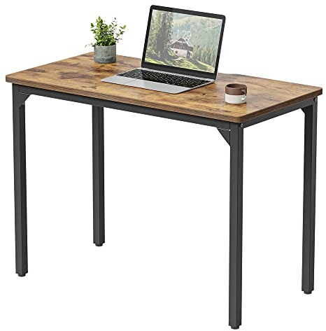 CubiCubi Schreibtisch Klein, 80 x 40 x 75 cm, computertisch PC Tisch, Heimbüro Schreibtisch, Küchentisch, Industriedesign für Zuhause, Büro, Arbeitszimmer, Schreiben, Braun