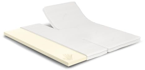 Meisterschlaf Split Visco Topper 180x220 cm – Höhe 7 cm – Weich & Wärmend – Memory Foam RG 50 – Oeko-TEX® Standard 100 – Tencel™ Lyocell 3D Doppeltuch-Bezug waschbar – Made in Germany