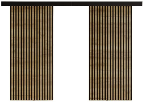 KIER FURNITURE Doppelschiebetür Komplettset BELMO DUO 192 - Innentüren Komplettset - Wohnzimmer Schiebetür - Modern Schiebetüren - Sliding Door - Tür Eiche Craft Golden 192 x 205 x 1,6 cm