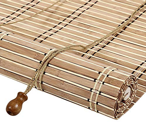 Bambus-Vorhang, Sonnenschutz, Sonnenschutz für Zuhause, Wohnzimmer, Retro-Stil, karbonisierte Farbe, anpassbare Größe (Farbe: Haken, Größe: 45 x 150 cm) Beautiful Scenery