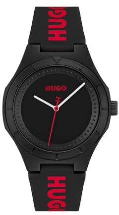Hugo Analog Quarzuhr für Herren Kollektion #LIT for HIM mit Silikonarmband