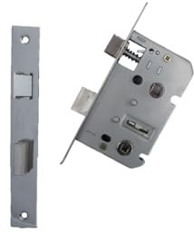 Haven Heritage Mortice Lock Sashlock Bathroom Locks 2.5 Bolt Through Reversable Bath Door (Nickel Plate, 64mm (2.5 Inch)
